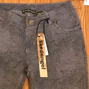 Snakeskin Print Studded Legging Skinny Pants